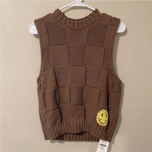 Ganni Beige Patterned Crew Neck Sweater - Neutral Tones